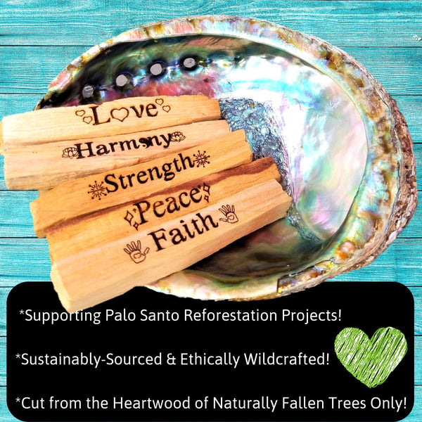 Palo Santo and Sage Engraved Smudge Prayer Intentions Ritual Kit, Smudge Kit, Worldly Finds, Worldly Finds 